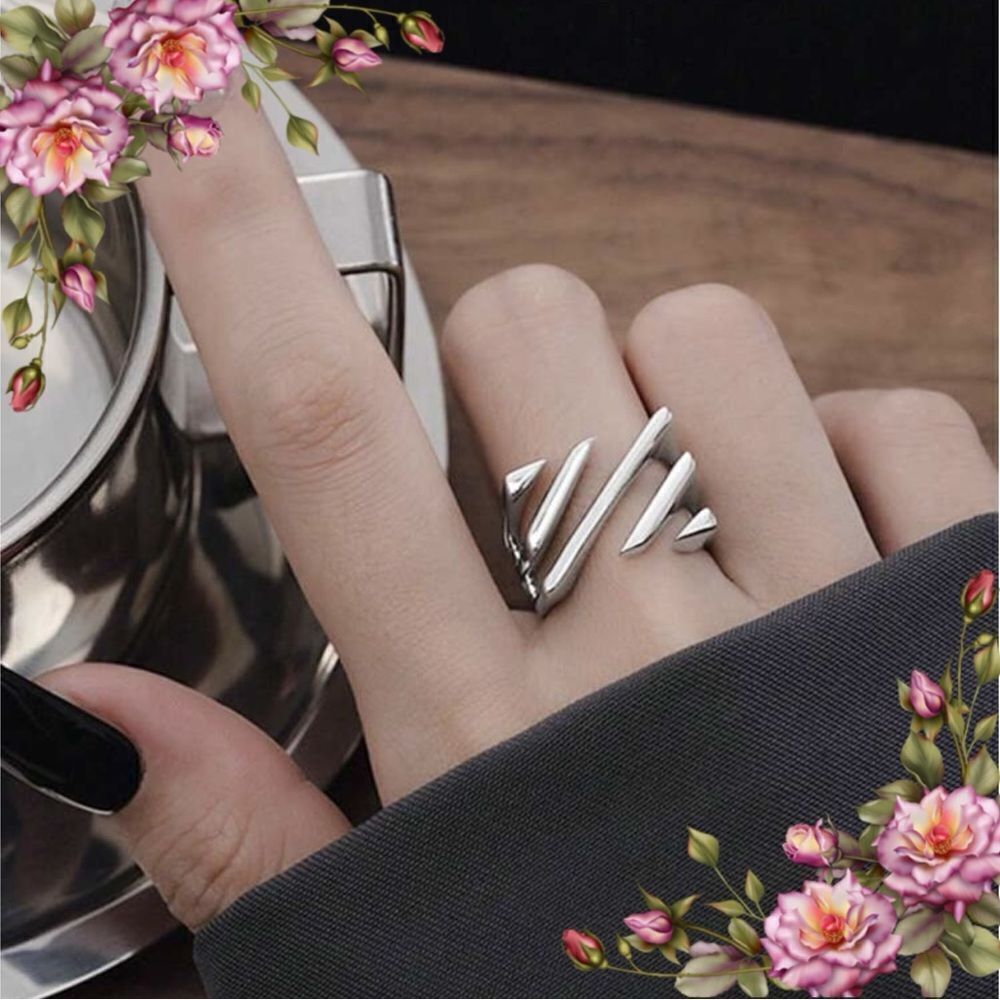 Minimalist Square Hollow‎ Adjustable stainless steel Ring